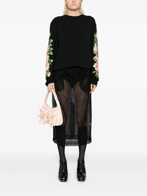 Simone Rocha floral-print T-shirt - Black - zdjęcie produktu nr 2