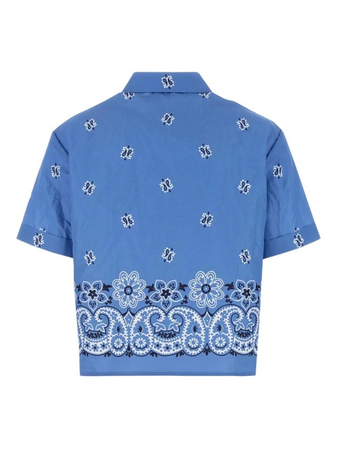 Miu Miu paisley-print poplin shirt - Blue - zdjęcie produktu nr 2