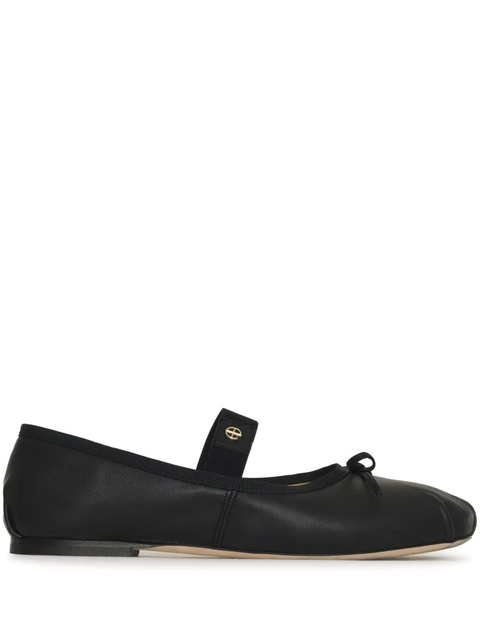 ANINE BING Jolie leather ballerina shoes - Black - zdjęcie produktu nr 1