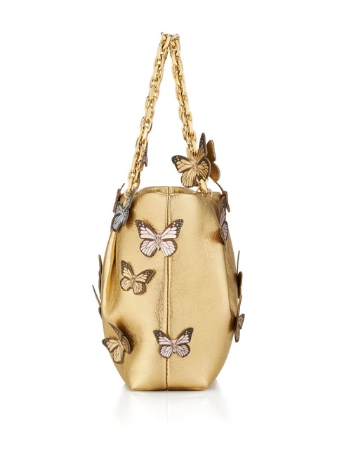 Aquazzura Papillon butterfly-embellished chain tote bag - Yellow - zdjęcie produktu nr 2