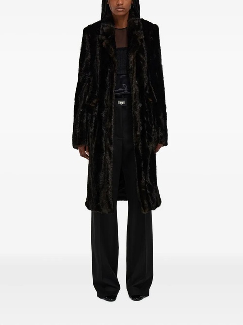 Ferragamo mink-effect single-breasted coat - Brown - zdjęcie produktu nr 2