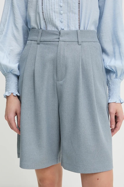 Answear Lab szorty damskie kolor niebieski gładkie high waist - zdjęcie produktu nr 1