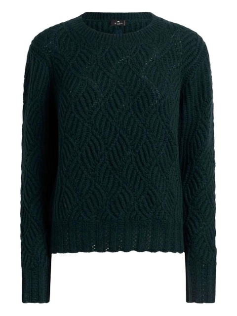 ETRO perforated pattern cashmere sweater - Green - zdjęcie produktu nr 1