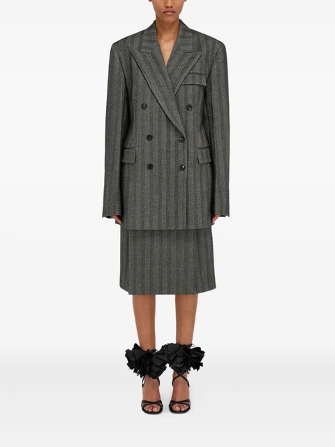 Ferragamo pinstripe flap-pocket mini skirt - Black - zdjęcie produktu nr 2