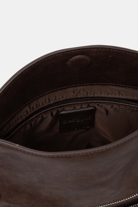 Desigual torebka HALF LOGO TROKEL kolor brązowy 25WAXP70 - zdjęcie produktu nr 2