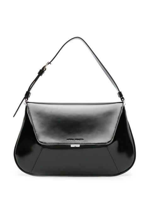 Amina Muaddi Ami leather shoulder bag - Black - zdjęcie produktu nr 1