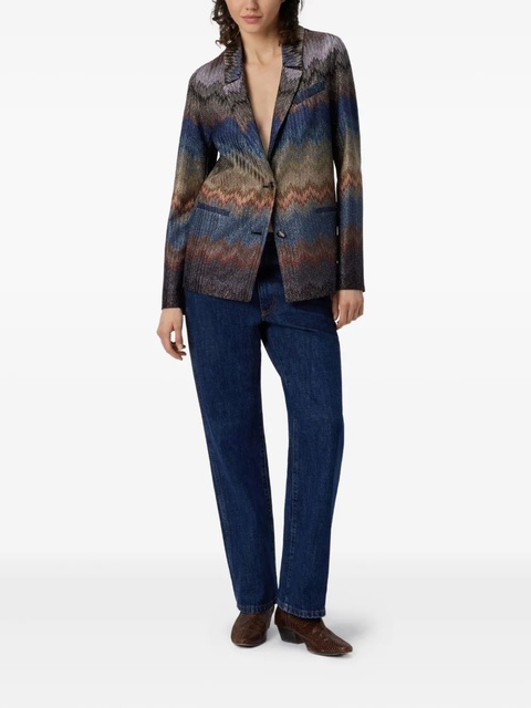 Missoni chevron-pattern blazer - Blue - zdjęcie produktu nr 2
