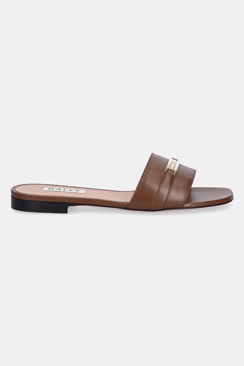 Bally klapki skórzane damskie kolor brązowy WF1057 - zdjęcie produktu nr 2
