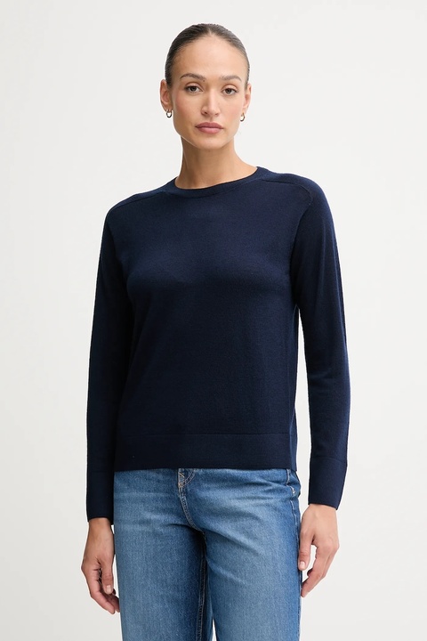 United Colors of Benetton sweter wełniany damski kolor granatowy lekki 11AHD10CV - zdjęcie produktu nr 1