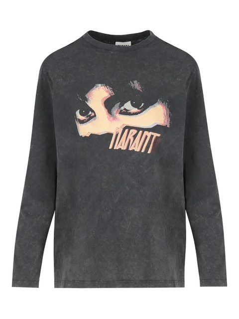 ISABEL MARANT eye-print long-sleeve T-shirt - Black - zdjęcie produktu nr 1