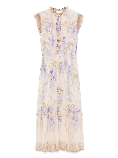 ZIMMERMANN Dawning Flutter midi dress - Neutrals - zdjęcie produktu nr 1