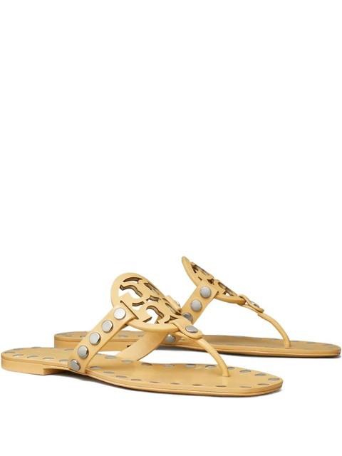 Tory Burch Miller studded leather flat sandals - Yellow - zdjęcie produktu nr 2