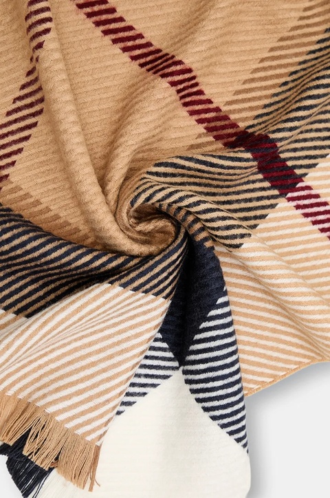 Barbour szalik damski kolor brązowy wzorzysty LSC0308 - zdjęcie produktu nr 2