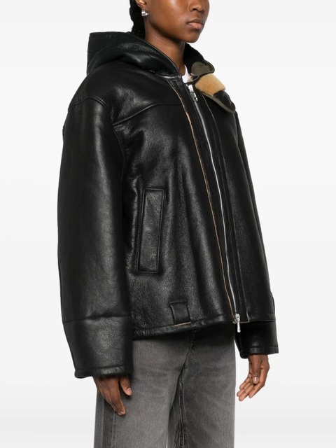 OUR LEGACY hooded shearling jacket - Black - zdjęcie produktu nr 2