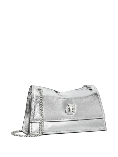 Tory Burch mini Kira turn-lock metallic shoulder bag - Silver - zdjęcie produktu nr 2