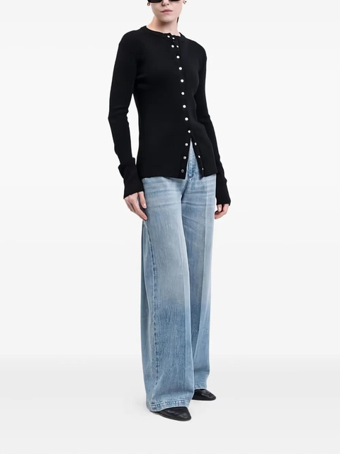 Jil Sander ribbed front-button cardigan - Black - zdjęcie produktu nr 1