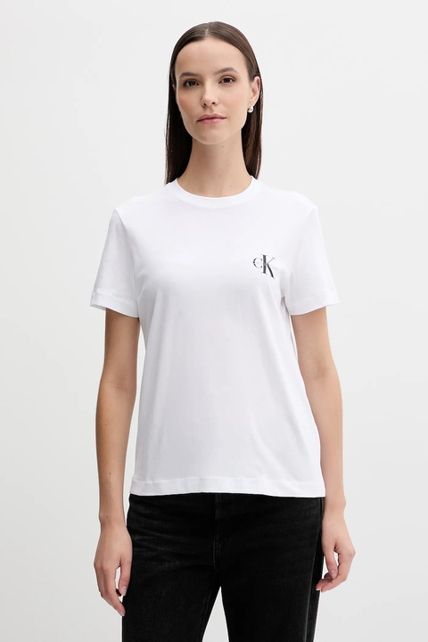 Calvin Klein Jeans t-shirt bawełniany damski kolor biały LV047C905G - zdjęcie produktu nr 1