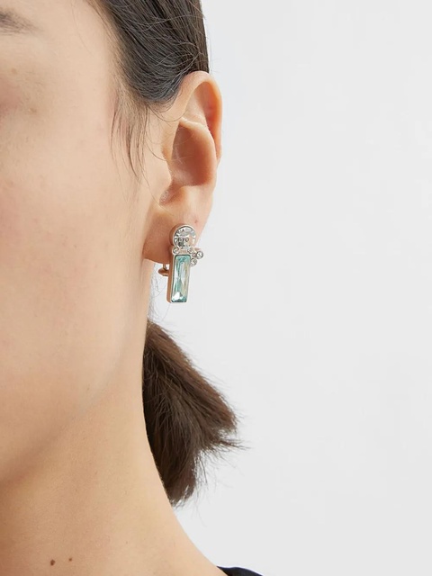 Jil Sander crystal-embellished drop earrings - Silver - zdjęcie produktu nr 2