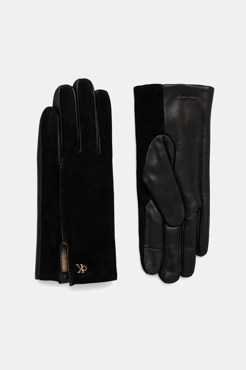 Calvin Klein rękawiczki skórzane damskie kolor czarny LV04F9006G - zdjęcie produktu nr 1