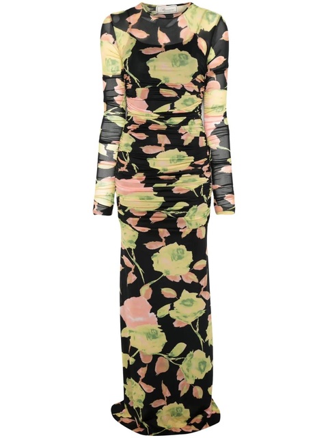 Blumarine floral-print maxi dress - Black - zdjęcie produktu nr 1