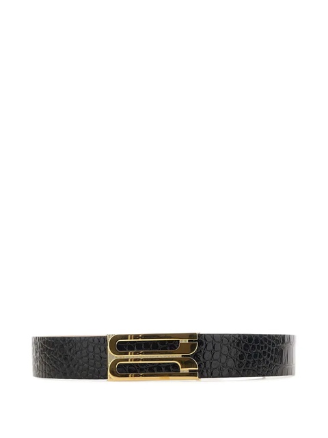 Victoria Beckham animal-print logo-buckle belt - Black - zdjęcie produktu nr 1
