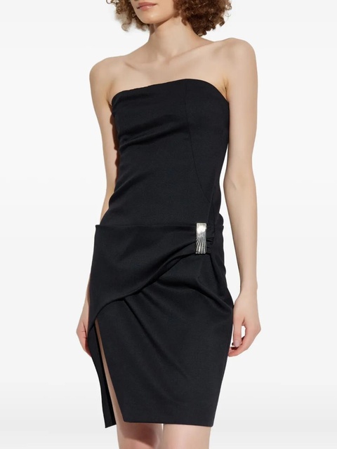 The Attico strapless side-slit mini dress - Black - zdjęcie produktu nr 2