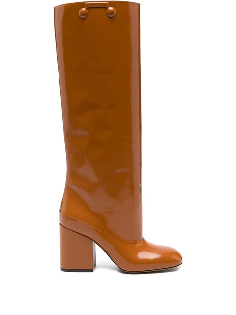 Marni knee-high patent boots - Brown - zdjęcie produktu nr 1