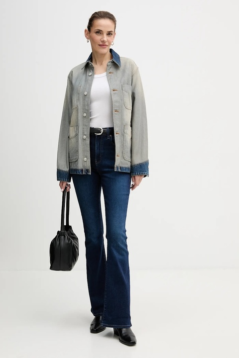 Calvin Klein Jeans kurtka jeansowa bawełniana kolor niebieski przejściowa LV047D753G - zdjęcie produktu nr 1