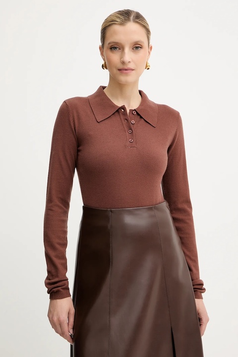 Silvian Heach sweter BUCERS damski kolor brązowy lekki GPA25555PO - zdjęcie produktu nr 1