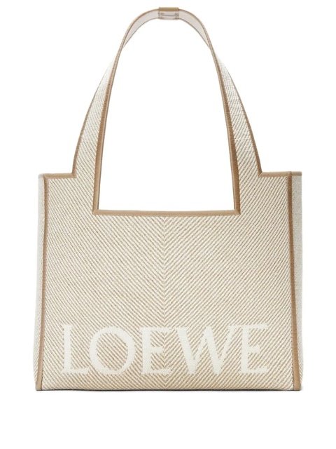 LOEWE medium herringbone-pattern tote bag - Neutrals - zdjęcie produktu nr 1