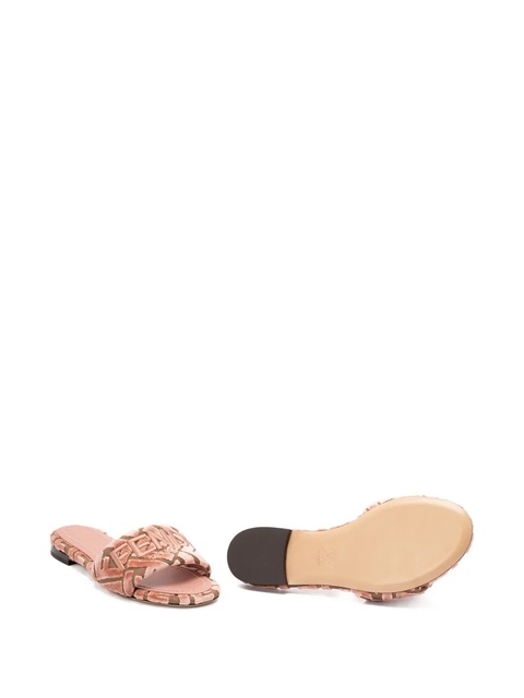 FENDI logo-motif velvet sandals - Pink - zdjęcie produktu nr 1