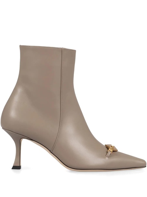 Jimmy Choo 70mm pointed-toe leather boots - Neutrals - zdjęcie produktu nr 1