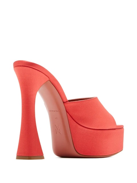Amina Muaddi 140mm satin platform sandals - Orange - zdjęcie produktu nr 2