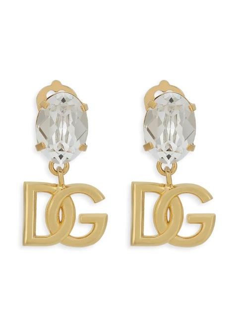 Dolce & Gabbana DG-logo rhinestone-embellished earrings - Gold - zdjęcie produktu nr 1