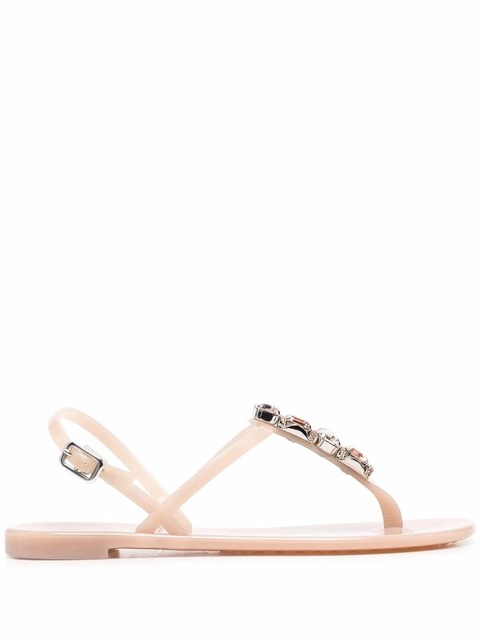 Casadei crystal-embellished jelly sandals - Neutrals - zdjęcie produktu nr 1