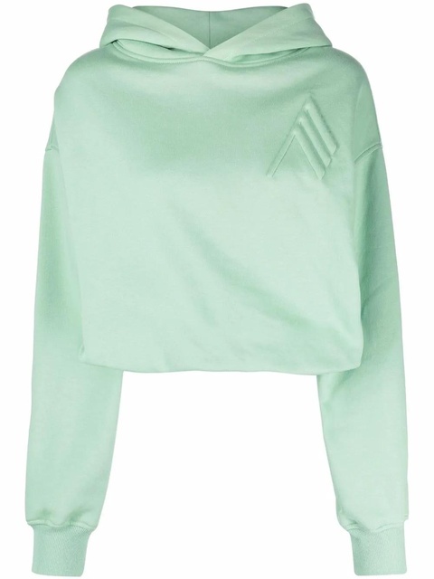 The Attico cropped embroidered-motif hoodie - Green - zdjęcie produktu nr 1