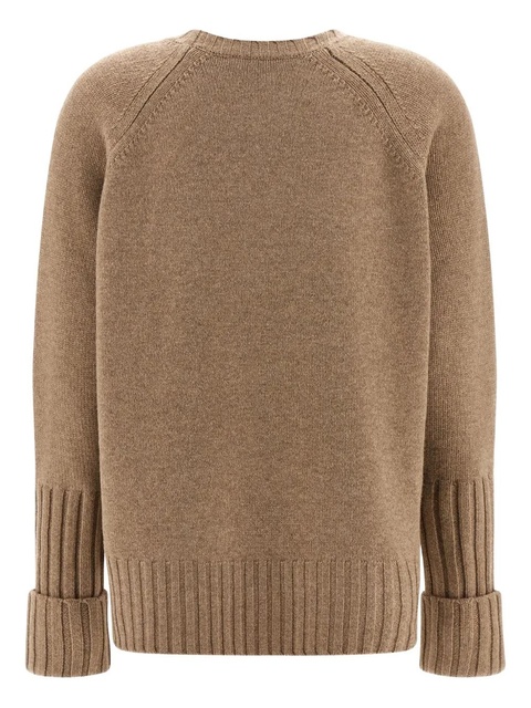 Tory Burch floral-embroidered ribbed sweater - Neutrals - zdjęcie produktu nr 1