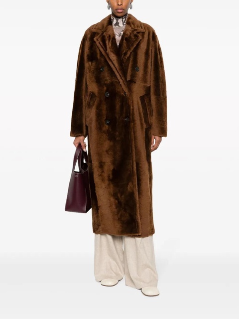 Max Mara notched-lapels double-breasted coat - Brown - zdjęcie produktu nr 2