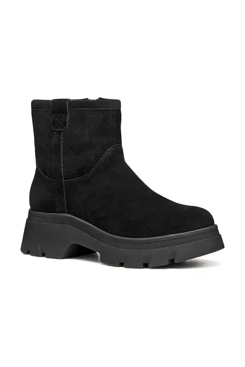 Geox botki zamszowe D PLUETTE damskie kolor czarny na platformie lekko ocieplone D565MA 00022 C9999 - zdjęcie produktu nr 2