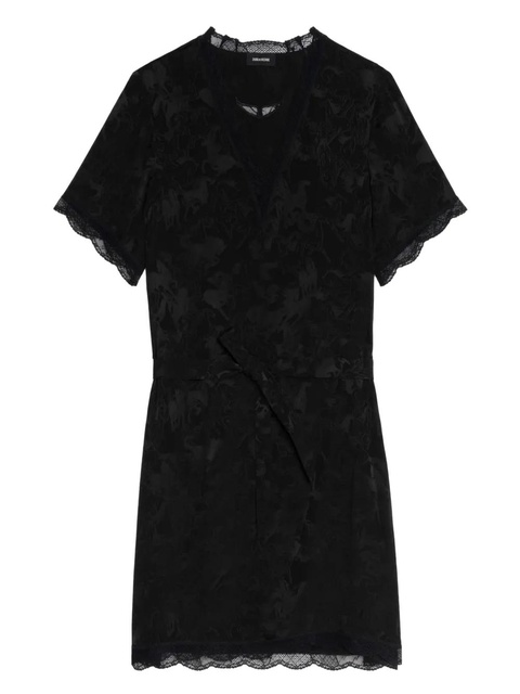 Zadig&Voltaire lace-trimmed floral-print mini dress - Black - zdjęcie produktu nr 1