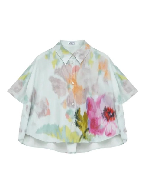 LOEWE floral-print trapeze shirt - Blue - zdjęcie produktu nr 1
