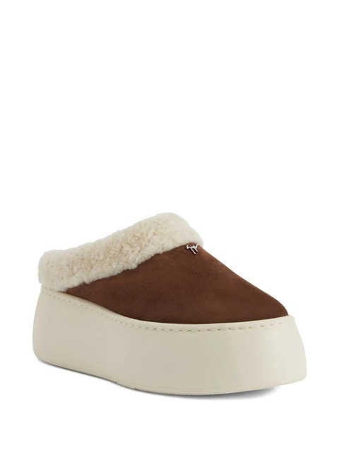 Giuseppe Zanotti Gz League shearling platform slippers - Brown - zdjęcie produktu nr 2