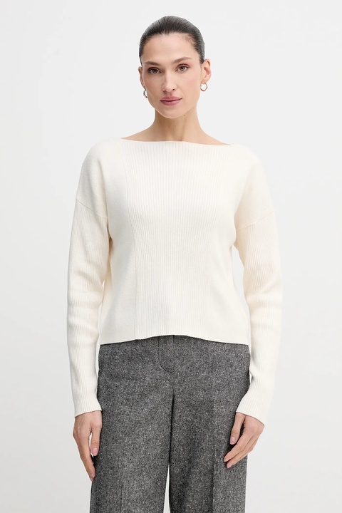 Sisley sweter z domieszką wełny damski kolor beżowy 1KHTL106J - zdjęcie produktu nr 1