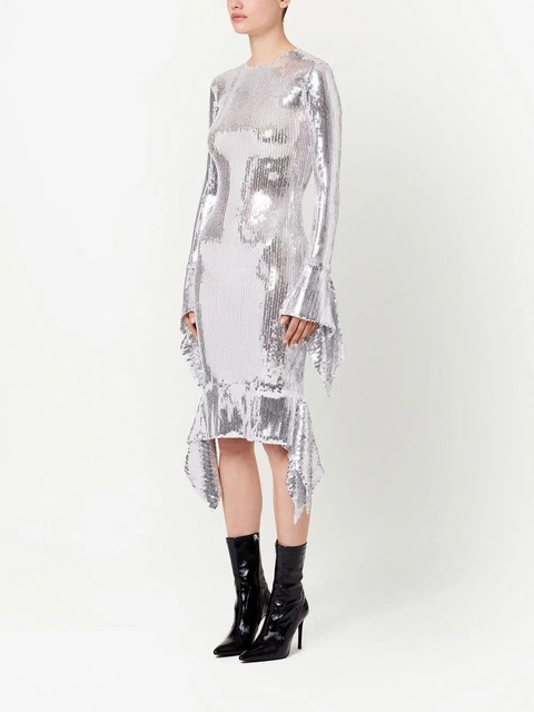 AMI Paris sequin-embellished midi dress - Silver - zdjęcie produktu nr 2