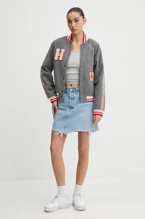 Tommy Jeans kurtka damska kolor szary przejściowa DW0DW20547 - zdjęcie produktu nr 2