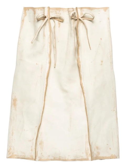 Prada leather midi skirt - Neutrals - zdjęcie produktu nr 1