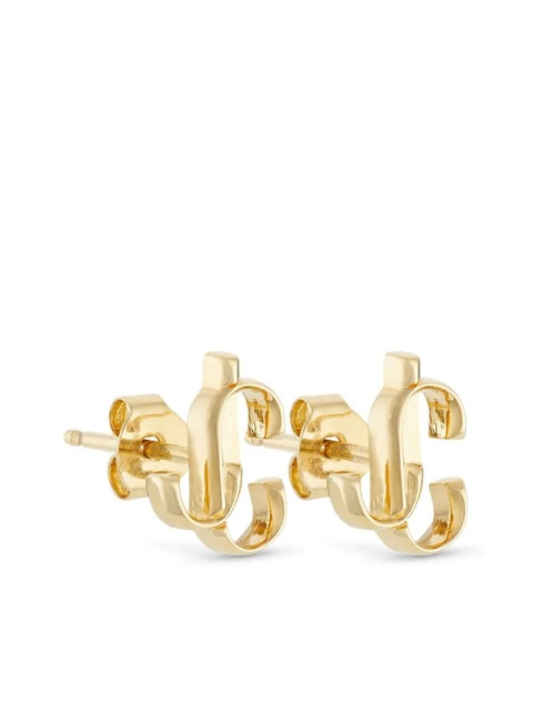 Jimmy Choo logo-lettering stud earrings - Gold - zdjęcie produktu nr 1