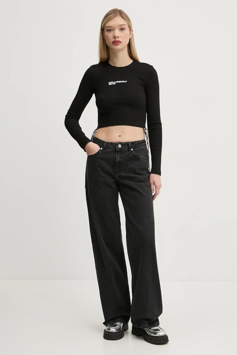Karl Lagerfeld Jeans longsleeve damski kolor czarny A1W17037 - zdjęcie produktu nr 2