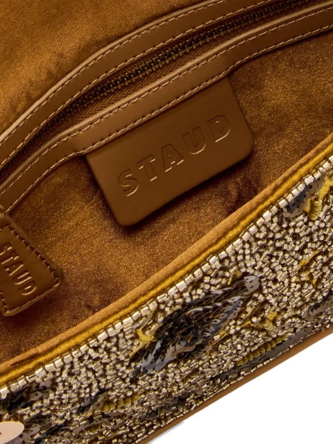 STAUD Tommy floral beaded shoulder bag - Brown - zdjęcie produktu nr 2