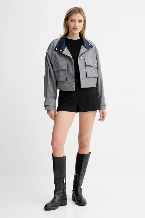 BOSS kurtka z wełną kolor szary przejściowa oversize 50548307 - zdjęcie produktu nr 2
